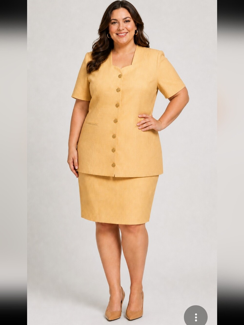 Kimberly 2 Pc Lined Skirt Suit Golden Peach Plus Size 22W Jacket Skirt Church